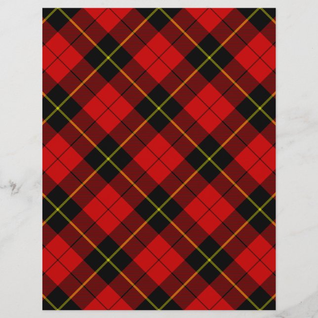 Tartan Wallace rouge noir carreaux (Devant)