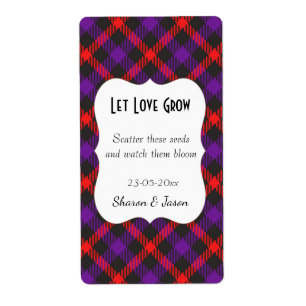 Tartan Wedding Favor Pack Étiquette laisser l'amou