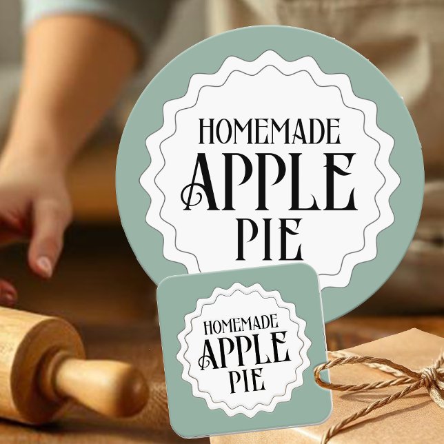 Tarte à pomme maison avec bordure Étiquette à bord (Créateur téléchargé)