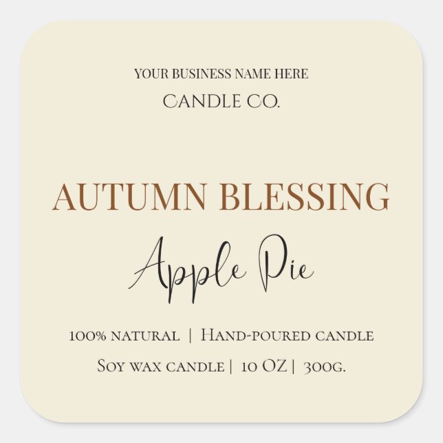 Tarte aux pommes Autumn Blessing | Étiquette de bo (Devant)