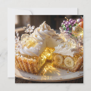 Tarte crémeuse à la banane en cristal étincelant 