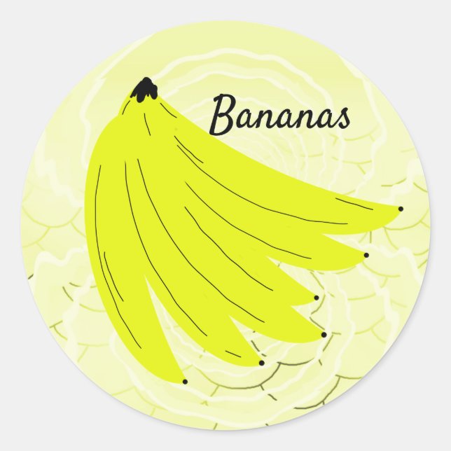 Tas de bananes autocollant rond (Devant)