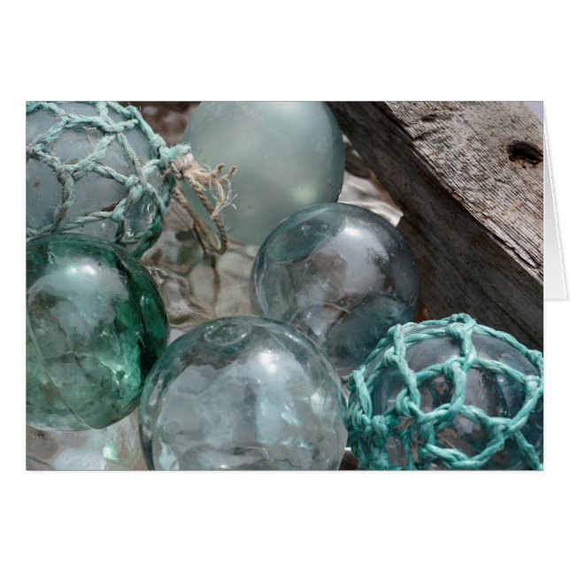 Tas de flotteurs de pêche en verre (Devant horizontal)