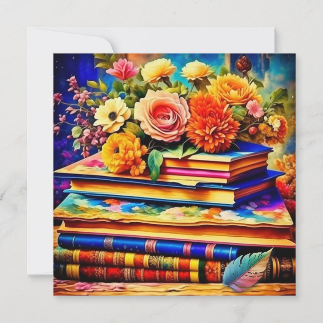 Tas de livres anciens et fleurs (Devant)