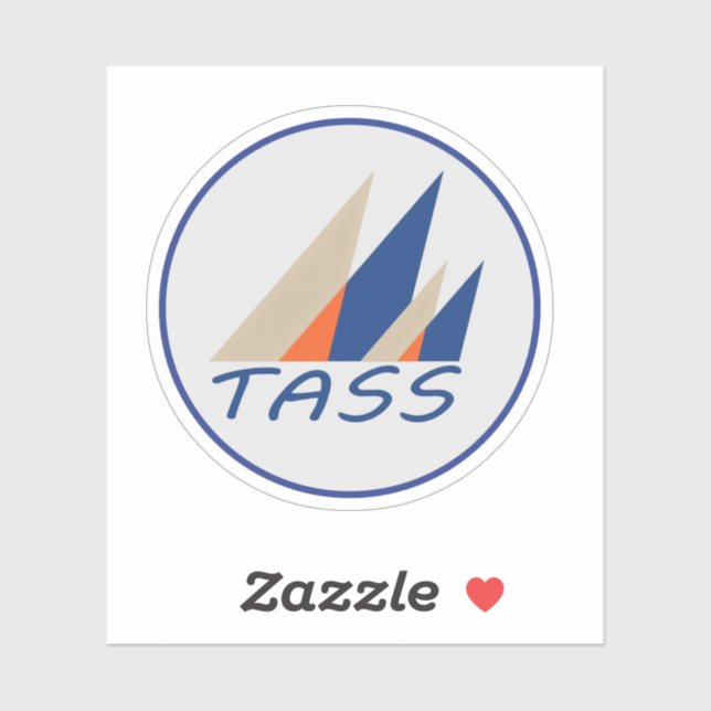 TASS Logo Custom-Cut Vinyl Sticker (Feuille)
