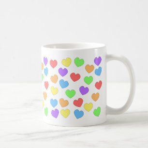 Tasse 0001 de coeurs d'arc-en-ciel