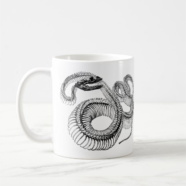 Tasse 11oz squelettique de serpent vintage (Gauche)