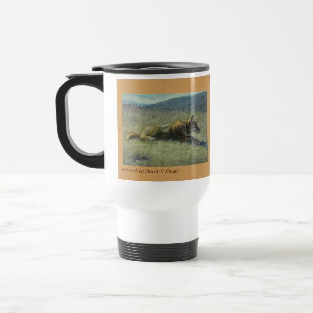 Tasse 15oz de voyage de banlieusard de coyote (Gauche)