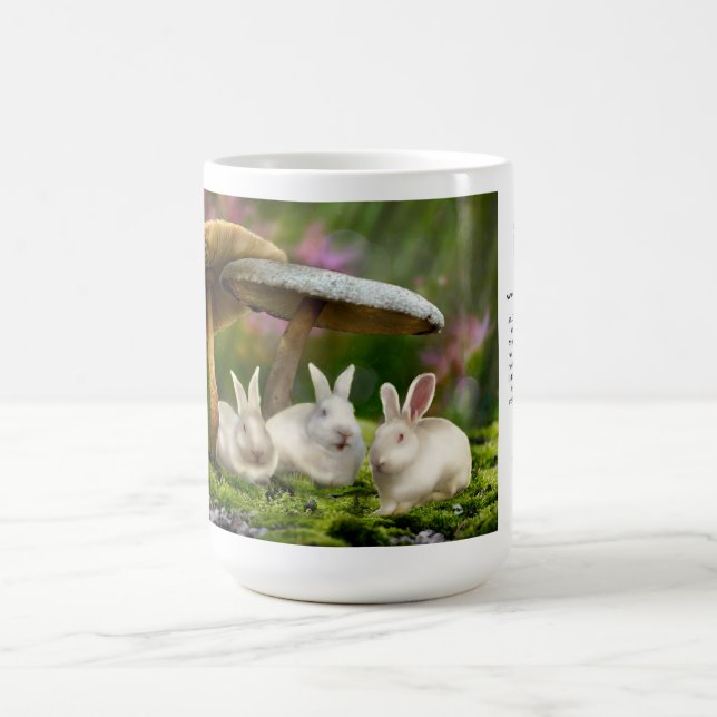 tasse 15oz : Lapins dans des champignons de lapins (Centre)
