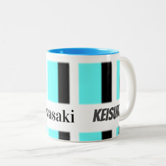 Tasse 2 Couleurs マグカップ I ♥ Kawasaki 名前は変更可能