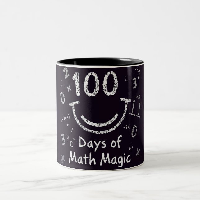Tasse 2 Couleurs 100 jours de magie mathématique (Centre)