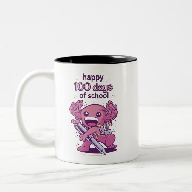 Tasse 2 Couleurs 100 jours d'invitation scolaire (Gauche)