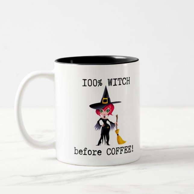 Tasse 2 Couleurs 100% Sorcière Avant Café (Gauche)