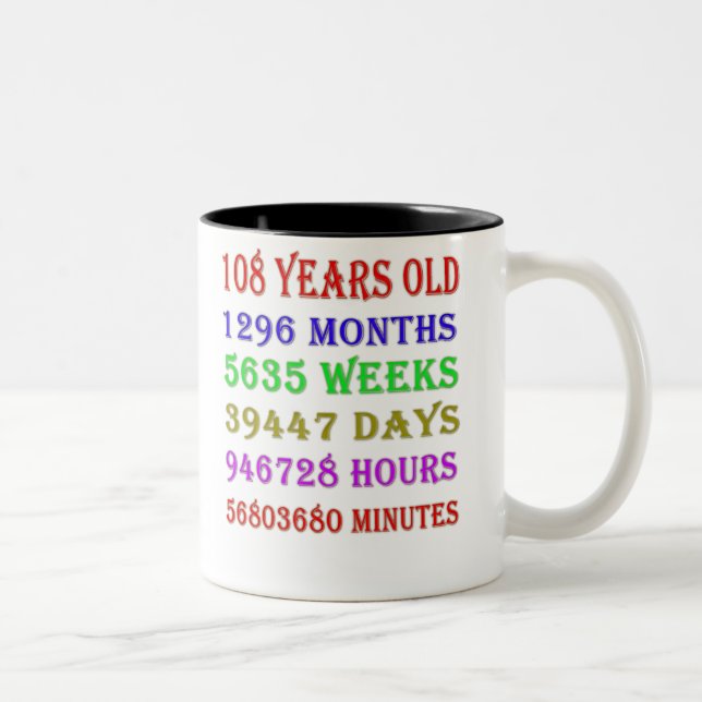 Tasse 2 Couleurs 108e anniversaire Jalons (Droit)