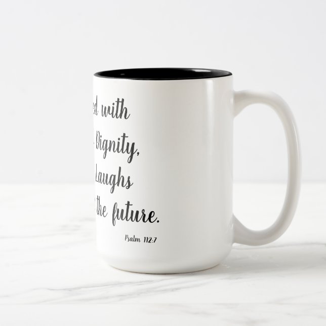 Tasse 2 Couleurs 112:7 de psaume (Droit)