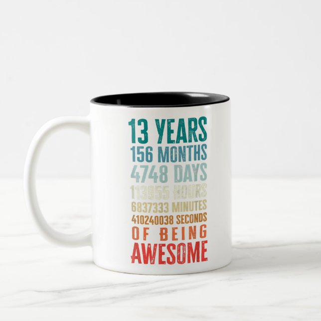 Tasse 2 Couleurs 13 Ans 156 Mois d'être stupéfiant 13e anniversaire (Gauche)