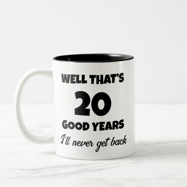 Tasse 2 Couleurs 17 Ans d'anniversaire de travail drôle (Gauche)