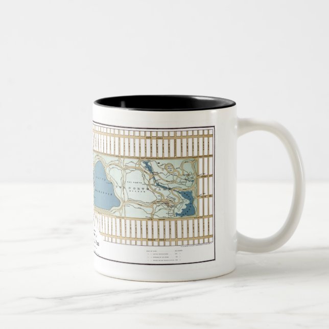 Tasse 2 Couleurs 1875 Carte du Central Park, New York (Droit)