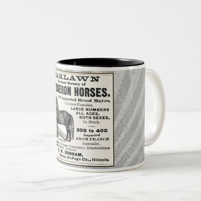 TASSE 2 COULEURS 1886 ANNÉE POUR LES CHEVAUX DE PERCHERON (Devant droit)