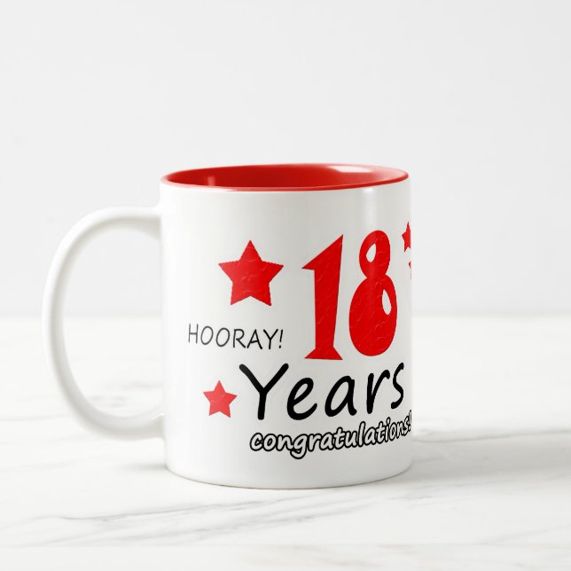 Tasse 2 Couleurs 18e anniversaire, 18 ans Mariage (Gauche)