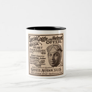 Tasse 2 Couleurs 1929 AVIATION GOGGLES etc publicité
