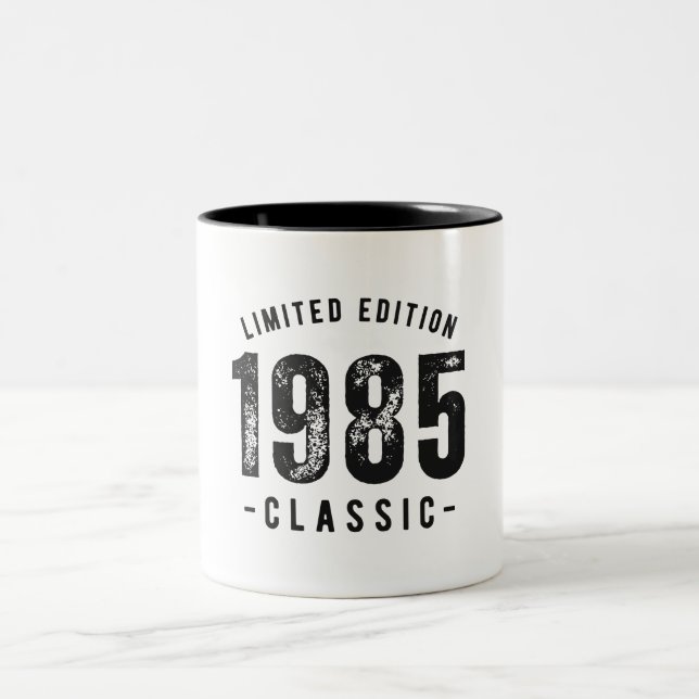 Tasse 2 Couleurs 1985 Année de naissance classique (Centre)