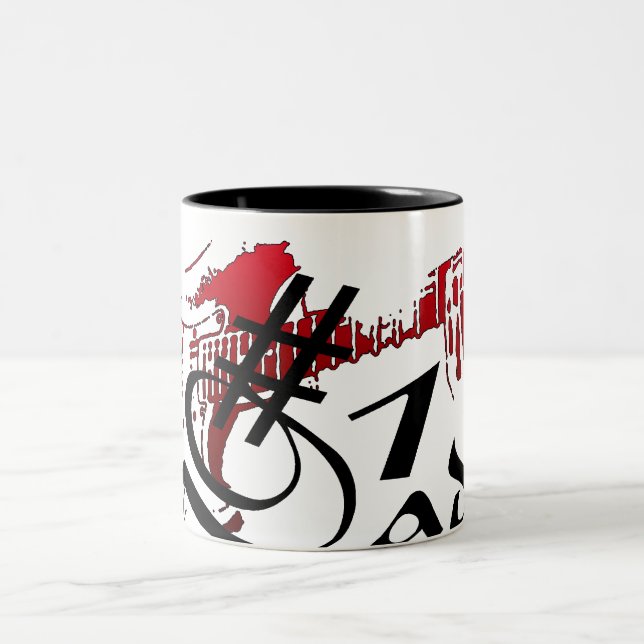 Tasse 2 Couleurs #1 Papa Guitare Rouge (Centre)