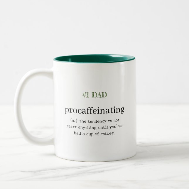Tasse 2 Couleurs #1 Papa personnalisé Procaféination (Gauche)