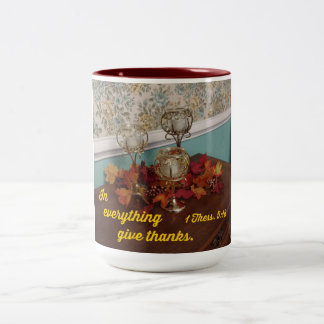 Tasse 2 Couleurs 1 Thessaloniciens 5:18 En tout, rendez grâce.
