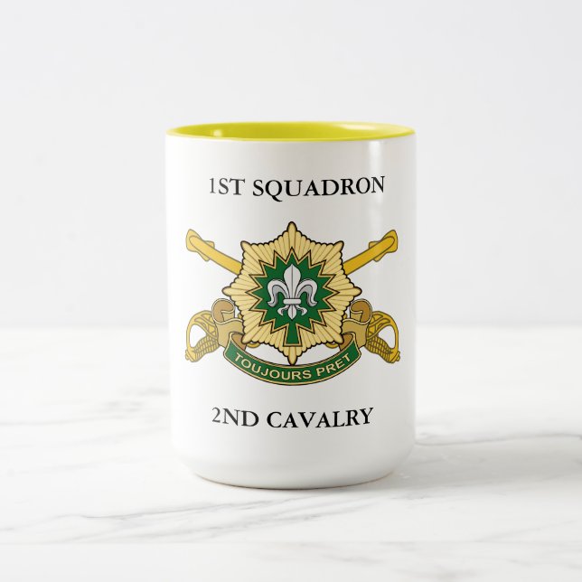 TASSE 2 COULEURS 1ÈRE CAVALRINE SQUADRON 2E  (Centre)