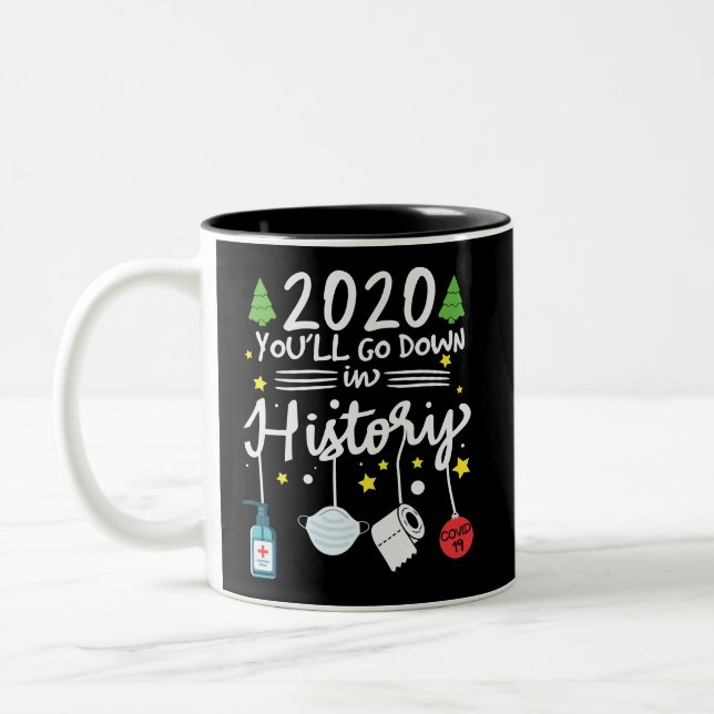 Tasse 2 Couleurs 2020 : Vers le bas dans l'histoire | Papier toilet (Gauche)