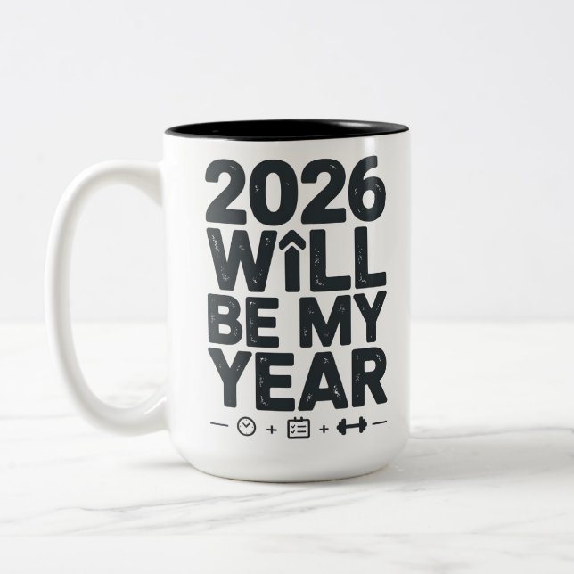 Tasse 2 Couleurs 2026 Discipline Will Be My Year (Gauche)