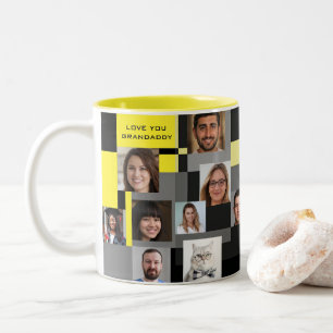 Tasse 2 Couleurs 20 Photos Moderne Jaune & Grey Aimer You Grand-Pap