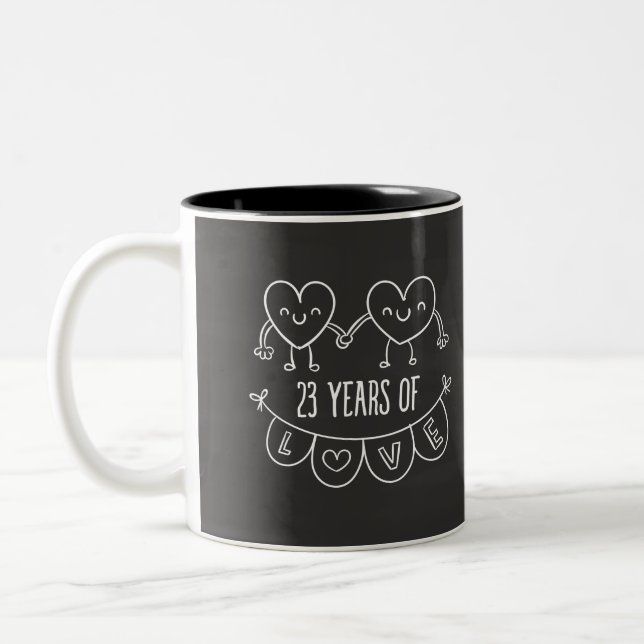 Tasse 2 Couleurs 23rd Anniversary Poison Chalk Hearts (Gauche)