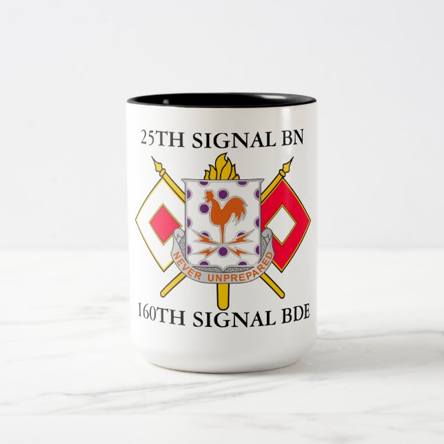 TASSE 2 COULEURS 25E BRIGADE SIGNAL BATTALION 160E  (Centre)