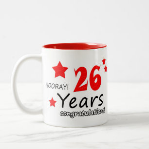 Tasse 2 Couleurs 26e anniversaire, 26 ans Mariage