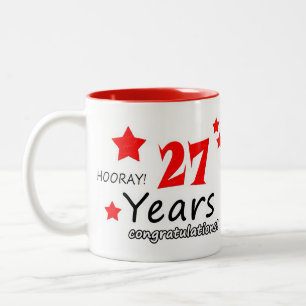 Tasse 2 Couleurs 27e anniversaire, 27 ans Mariage