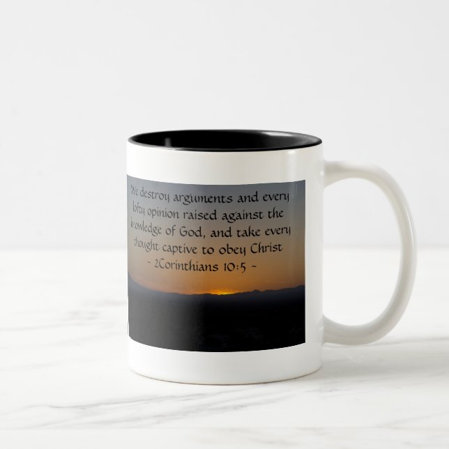 Tasse 2 Couleurs 2Corinthiens 10:5 (Droit)