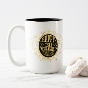 Tasse 2 Couleurs 30e anniversaire ajouter des noms date