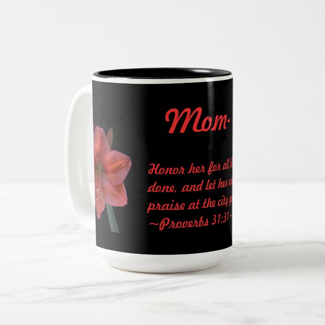 Tasse 2 Couleurs 31:31 de proverbes d'amaryllis (Devant gauche)