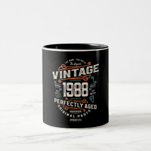 Tasse 2 Couleurs 35 Ans Vintage 1988 Homme Mythe Légende