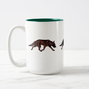 Tasse 2 Couleurs 3 bergers allemands tribaux