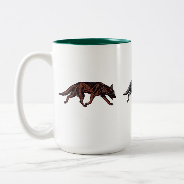 Tasse 2 Couleurs 3 bergers allemands tribaux (Gauche)