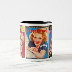 TASSE 2 COULEURS 3 MAGAZINES HOLLYWOOD VINTAGES