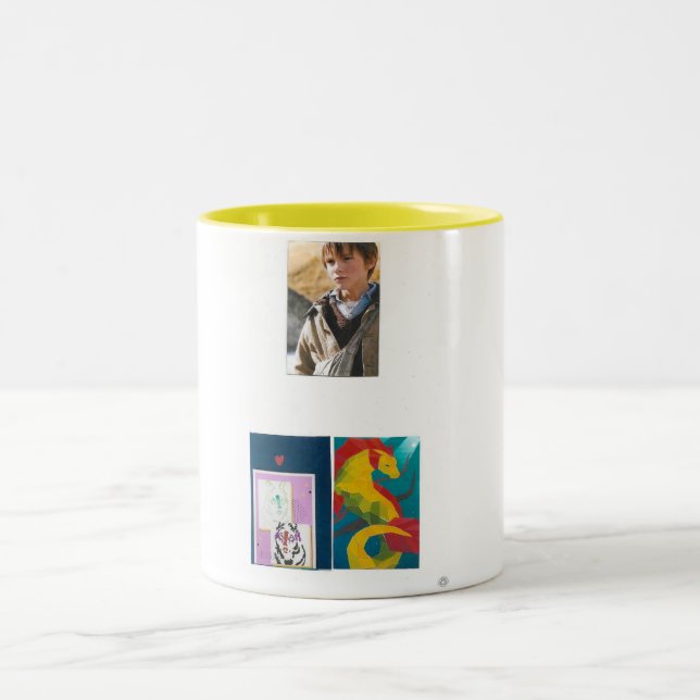 Tasse 2 Couleurs 3 photo sticker autocollant (Centre)