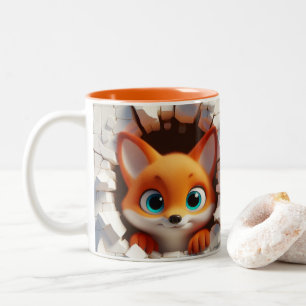 Tasse 2 Couleurs 3D Bébé mignon Fox Hot cacao Café Animaux