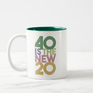 Tasse 2 Couleurs 40 est le nouveau 20 - 40e anniversaire essentiel