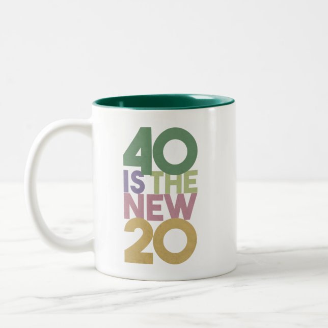 Tasse 2 Couleurs 40 est le nouveau 20 - 40e anniversaire essentiel (Gauche)