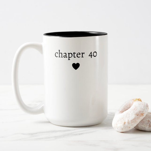 Tasse 2 Couleurs 40e anniversaire personnalisé (Avec donut)