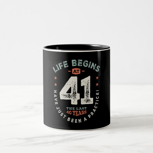 Tasse 2 Couleurs 41 Anniversaire Amusant 41 Ans (Centre)